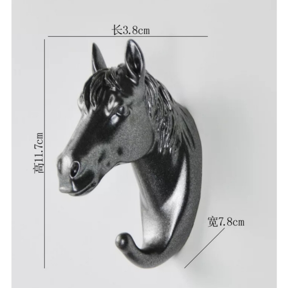 🧡5 ⭐ rated🧡METALLIC BLACK HORSE Shaped wall hook - Picture 2 of 8